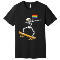 Funny LGBT Skeleton Skateboard Costume Halloween Gift Premium T-Shirt