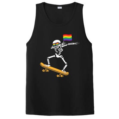 Funny LGBT Skeleton Skateboard Costume Halloween Gift PosiCharge Competitor Tank