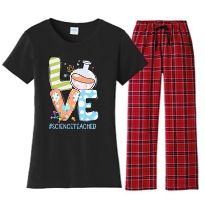 Funny Love Science Teacher Teacherlife Easter Day Outfit Women's Flannel Pajama Set