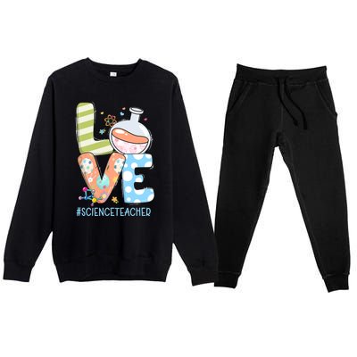 Funny Love Science Teacher Teacherlife Easter Day Outfit Premium Crewneck Sweatsuit Set