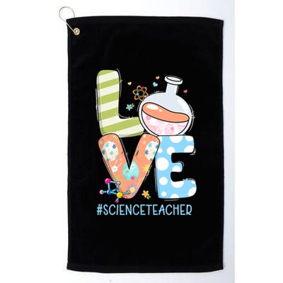 Funny Love Science Teacher Teacherlife Easter Day Outfit Platinum Collection Golf Towel