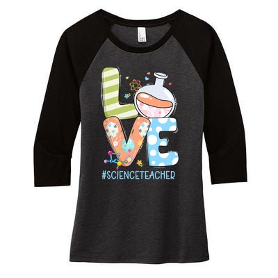 Funny Love Science Teacher Teacherlife Easter Day Outfit Women's Tri-Blend 3/4-Sleeve Raglan Shirt