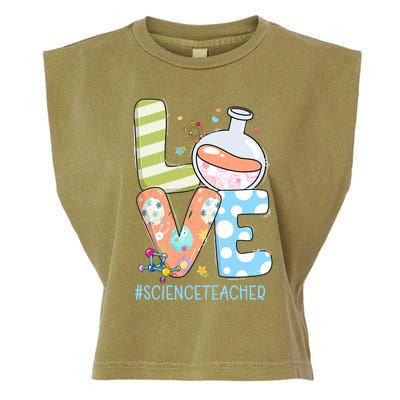 Funny Love Science Teacher Teacherlife Easter Day Outfit Garment-Dyed Women's Muscle Tee