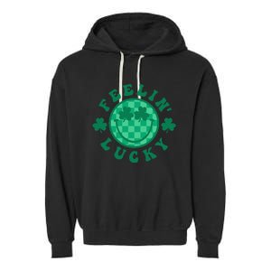 Feelin' Lucky St Patrick's Day Funny Irish Shamrock Garment-Dyed Fleece Hoodie