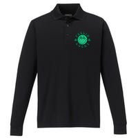 Feelin' Lucky St Patrick's Day Funny Irish Shamrock Performance Long Sleeve Polo