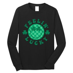 Feelin' Lucky St Patrick's Day Funny Irish Shamrock Long Sleeve Shirt