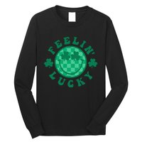 Feelin' Lucky St Patrick's Day Funny Irish Shamrock Long Sleeve Shirt