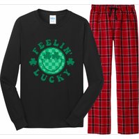 Feelin' Lucky St Patrick's Day Funny Irish Shamrock Long Sleeve Pajama Set