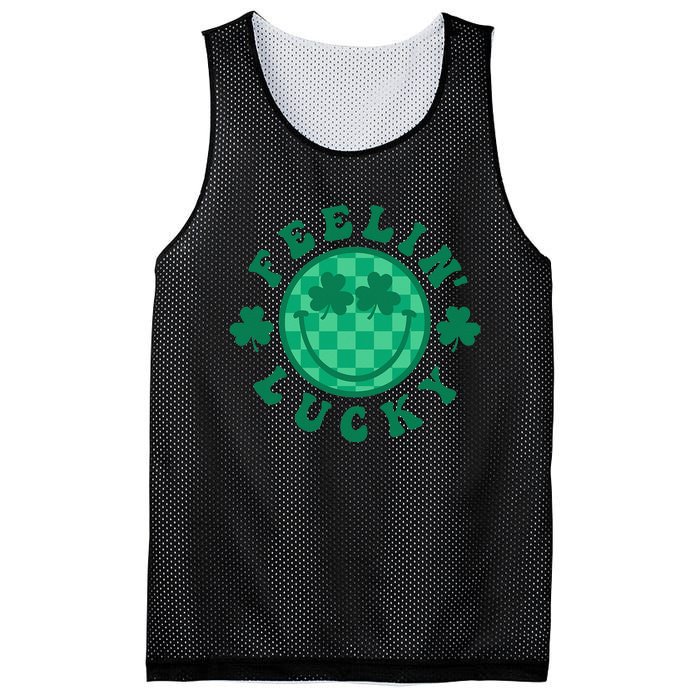 Feelin' Lucky St Patrick's Day Funny Irish Shamrock Mesh Reversible Basketball Jersey Tank