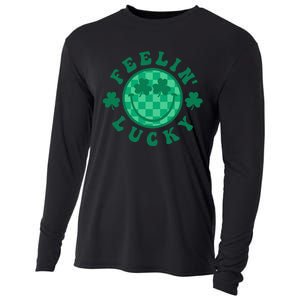 Feelin' Lucky St Patrick's Day Funny Irish Shamrock Cooling Performance Long Sleeve Crew