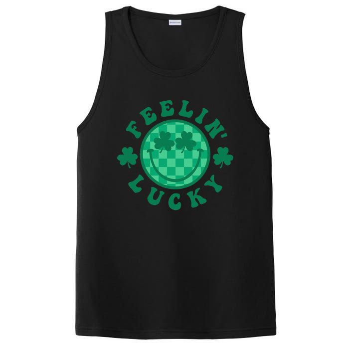 Feelin' Lucky St Patrick's Day Funny Irish Shamrock PosiCharge Competitor Tank