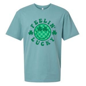 Feelin' Lucky St Patrick's Day Funny Irish Shamrock Sueded Cloud Jersey T-Shirt