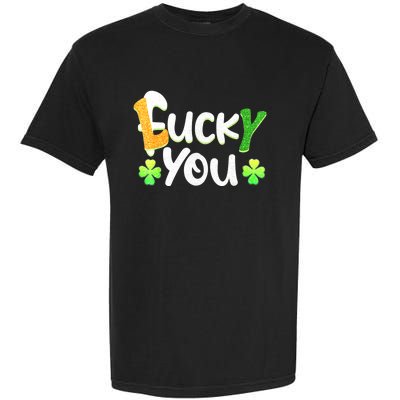 Funny Leprechaun Shamrock Fuck Lucky You St Patricks Day Garment-Dyed Heavyweight T-Shirt