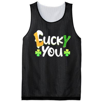 Funny Leprechaun Shamrock Fuck Lucky You St Patricks Day Mesh Reversible Basketball Jersey Tank