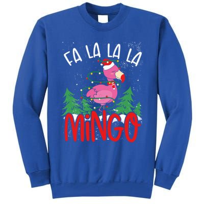 Flamingo Lights Tangled Fa La La Mingo Flamingo Tropical Cute Gift Tall Sweatshirt