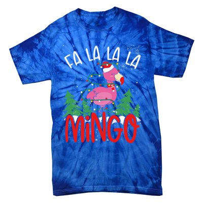 Flamingo Lights Tangled Fa La La Mingo Flamingo Tropical Cute Gift Tie-Dye T-Shirt