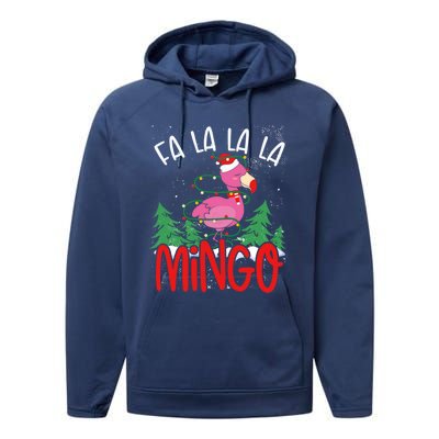 Flamingo Lights Tangled Fa La La Mingo Flamingo Tropical Cute Gift Performance Fleece Hoodie