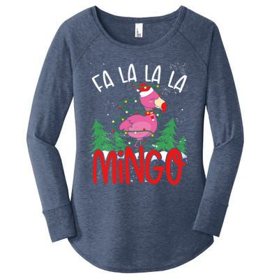 Flamingo Lights Tangled Fa La La Mingo Flamingo Tropical Cute Gift Women's Perfect Tri Tunic Long Sleeve Shirt