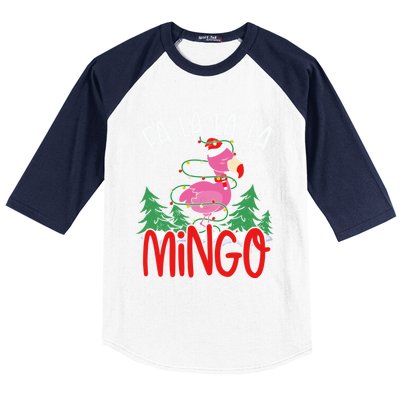 Flamingo Lights Tangled Fa La La Mingo Flamingo Tropical Cute Gift Baseball Sleeve Shirt