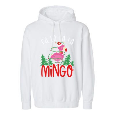 Flamingo Lights Tangled Fa La La Mingo Flamingo Tropical Cute Gift Garment-Dyed Fleece Hoodie