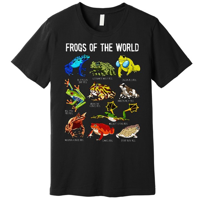 Frog Lover Types Of Frogs Kinds Of Frogs Cute Frog Premium T-Shirt