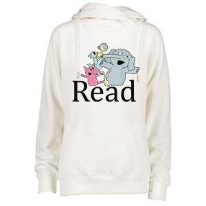 Funny Library Teacher Read Book Club Piggie Elephant Pigeons Womens Funnel Neck Pullover Hood