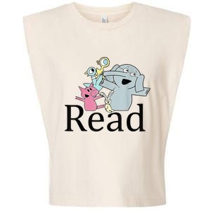 Funny Library Teacher Read Book Club Piggie Elephant Pigeons Garment-Dyed Women's Muscle Tee