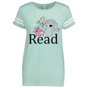 Funny Library Teacher Read Book Club Piggie Elephant Pigeons Enza Ladies Jersey Football T-Shirt