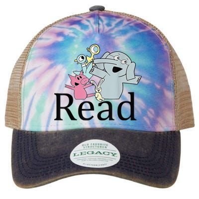 Funny Library Teacher Read Book Club Piggie Elephant Pigeons Legacy Tie Dye Trucker Hat