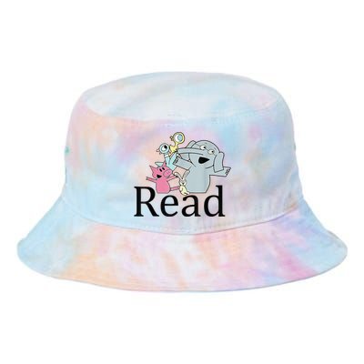 Funny Library Teacher Read Book Club Piggie Elephant Pigeons Tie Dye Newport Bucket Hat