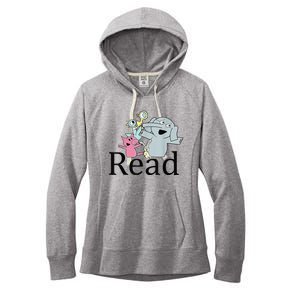 Funny Library Teacher Read Book Club Piggie Elephant Pigeons Women's Fleece Hoodie