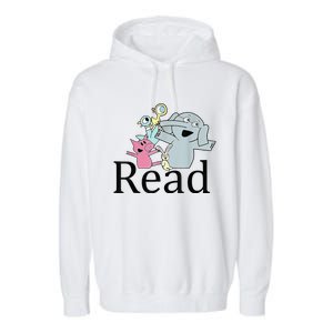 Funny Library Teacher Read Book Club Piggie Elephant Pigeons Garment-Dyed Fleece Hoodie