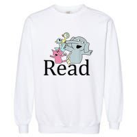 Funny Library Teacher Read Book Club Piggie Elephant Pigeons Garment-Dyed Sweatshirt