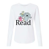 Funny Library Teacher Read Book Club Piggie Elephant Pigeons Womens Cotton Relaxed Long Sleeve T-Shirt