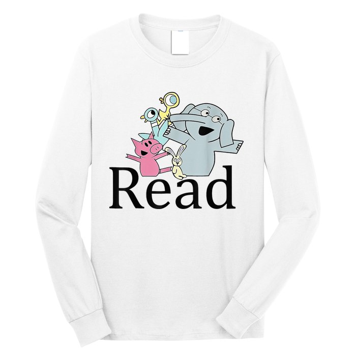 Funny Library Teacher Read Book Club Piggie Elephant Pigeons Long Sleeve Shirt