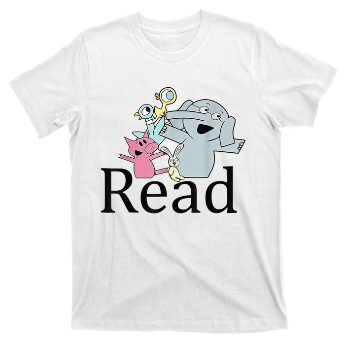 Funny Library Teacher Read Book Club Piggie Elephant Pigeons T-Shirt