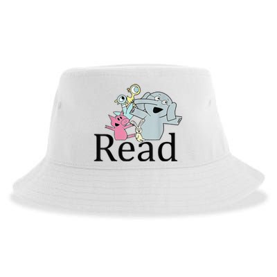 Funny Library Teacher Read Book Club Piggie Elephant Pigeons Sustainable Bucket Hat