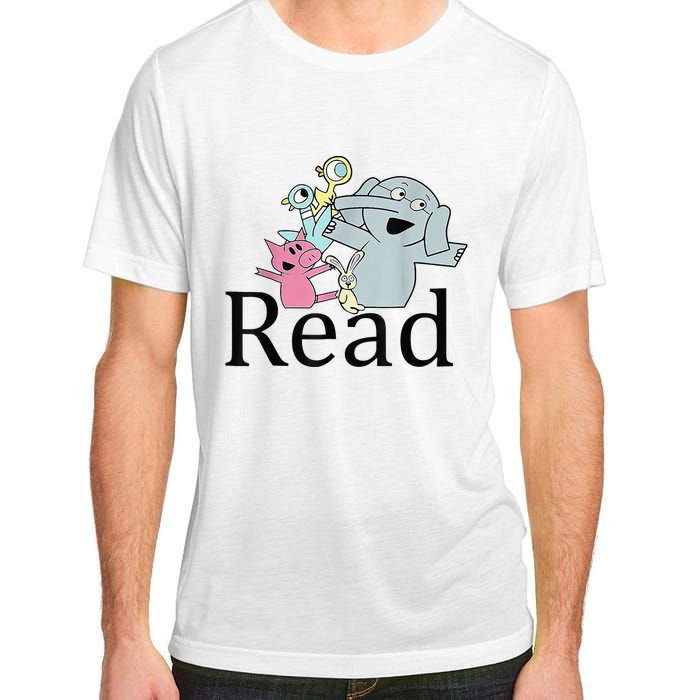 Funny Library Teacher Read Book Club Piggie Elephant Pigeons Adult ChromaSoft Performance T-Shirt