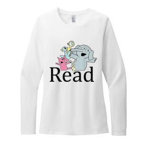 Funny Library Teacher Read Book Club Piggie Elephant Pigeons Womens CVC Long Sleeve Shirt