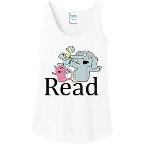 Funny Library Teacher Read Book Club Piggie Elephant Pigeons Ladies Essential Tank