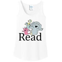 Funny Library Teacher Read Book Club Piggie Elephant Pigeons Ladies Essential Tank