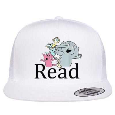 Funny Library Teacher Read Book Club Piggie Elephant Pigeons Flat Bill Trucker Hat