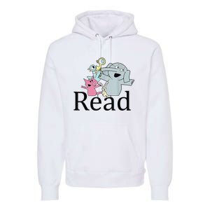 Funny Library Teacher Read Book Club Piggie Elephant Pigeons Premium Hoodie