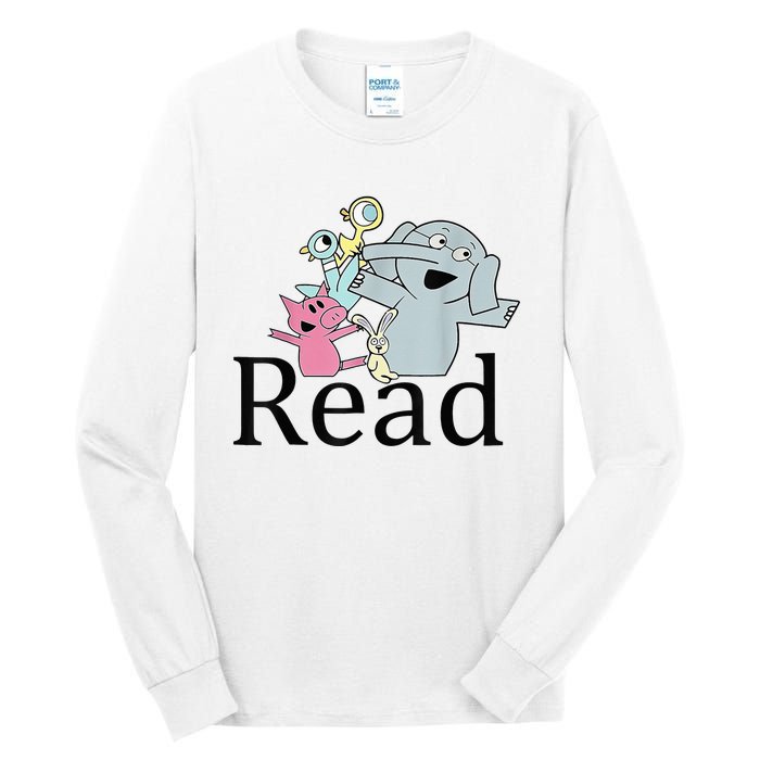 Funny Library Teacher Read Book Club Piggie Elephant Pigeons Tall Long Sleeve T-Shirt