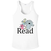 Funny Library Teacher Read Book Club Piggie Elephant Pigeons Ladies PosiCharge Competitor Racerback Tank