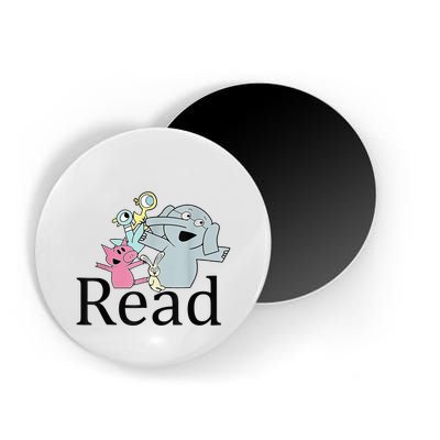 Funny Library Teacher Read Book Club Piggie Elephant Pigeons Magnet