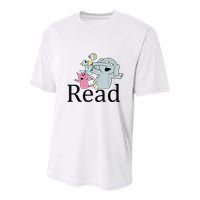 Funny Library Teacher Read Book Club Piggie Elephant Pigeons Youth Performance Sprint T-Shirt