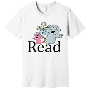 Funny Library Teacher Read Book Club Piggie Elephant Pigeons Premium T-Shirt