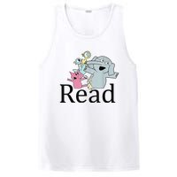 Funny Library Teacher Read Book Club Piggie Elephant Pigeons PosiCharge Competitor Tank