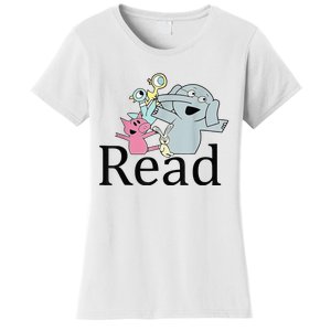 Funny Library Teacher Read Book Club Piggie Elephant Pigeons Women's T-Shirt